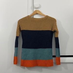 Anthropologie Sparrow Chunky Striped Knit Sweater Size Small